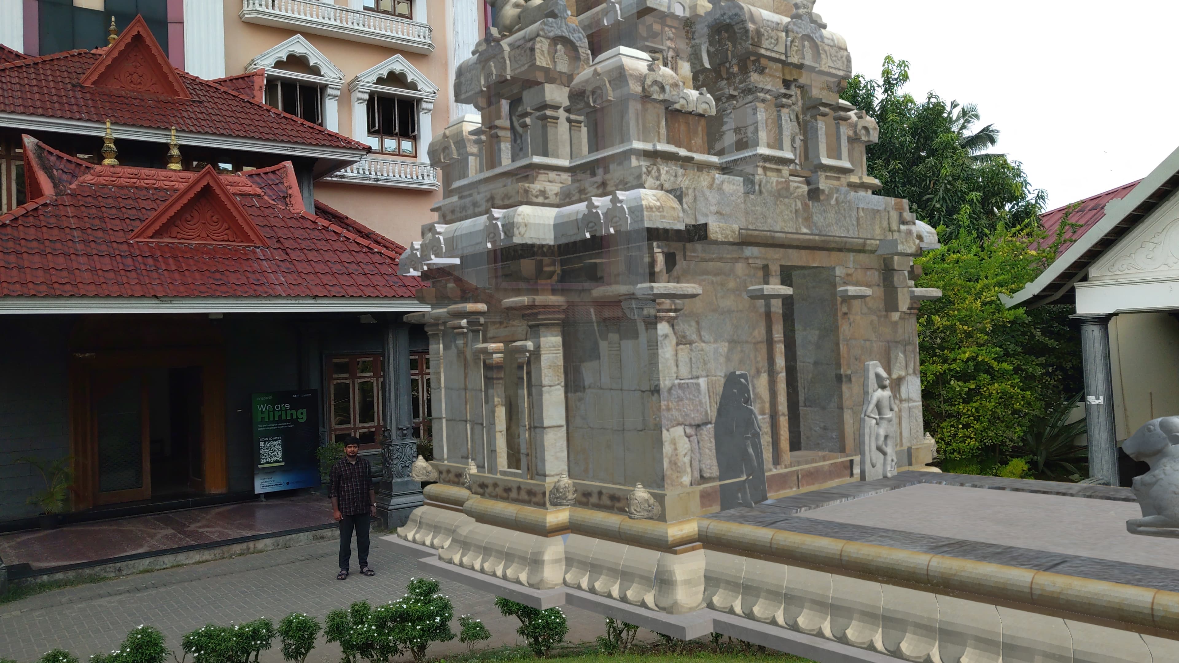 KovilLens — life-size hologram at Moovar Kovil